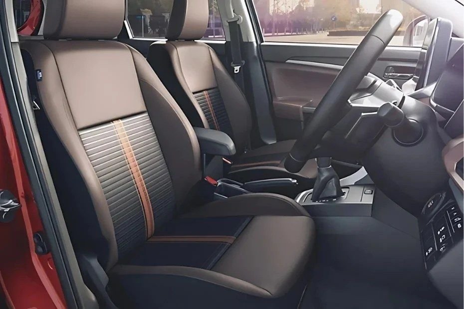 2026 Maruti Brezza interior, front seats and steering wheel