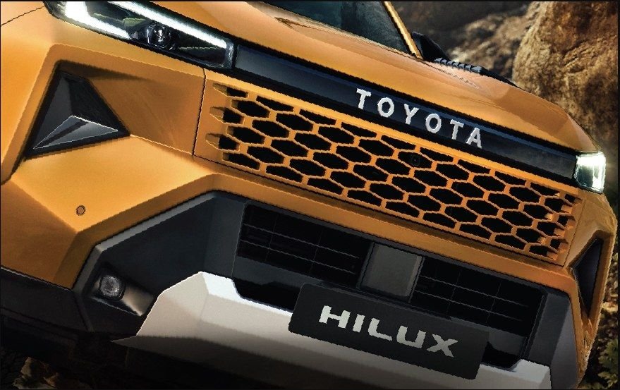 New Toyota Hilux front grille and headlight detail