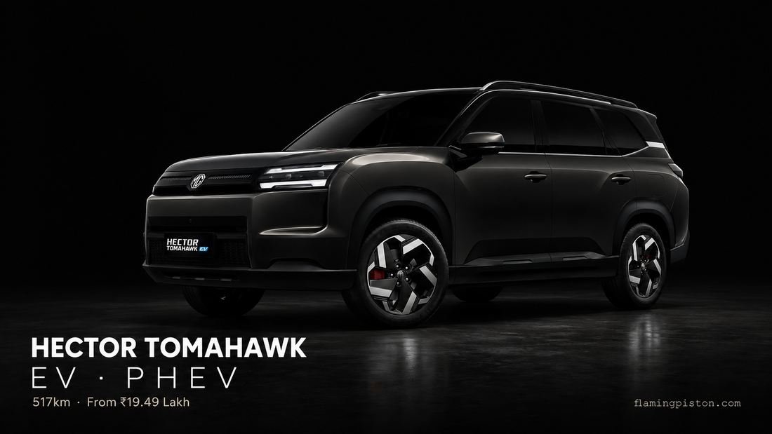 MG Hector Tomahawk EV, dark graphite, front three-quarter view