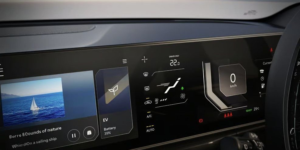 Kia Syros EV infotainment display showing EV battery status